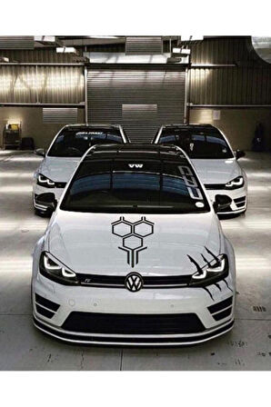 Petek Tasarım Oto Kaput özel yeni sticker Siyah 58*35 Cm MİXGİFTZ