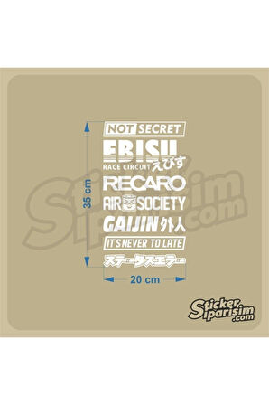 Oto Arka Cam özel yeni sticker Model 26 Beyaz 20*35 Cm MİXGİFTZ