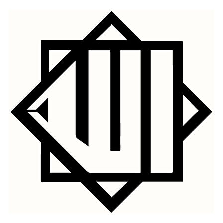 Kufi Hat Yazısı Allah Lafzı Sticker (Tip 6) 10 X 10 Cm MİXGİFTZ