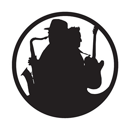 Caz Müzik Temalı Sticker (Tip 2) 10 X 10 Cm MİXGİFTZ