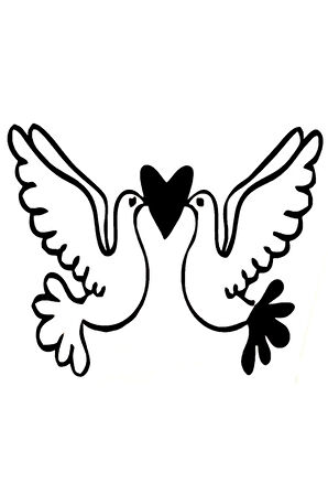 Öpüşen Kuşlar Sticker Tip 1 Sticker 10 X 8 Cm MİXGİFTZ