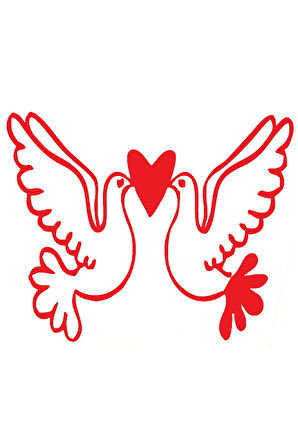 Öpüşen Kuşlar Sticker Tip 1 Sticker 10 X 8 Cm MİXGİFTZ