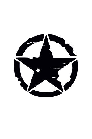 Yıpranmış Askeri Yıldız Sticker 10 X 10 Cm MİXGİFTZ