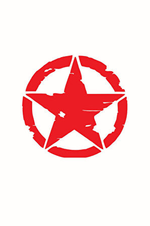 Yıpranmış Askeri Yıldız Sticker 10 X 10 Cm MİXGİFTZ