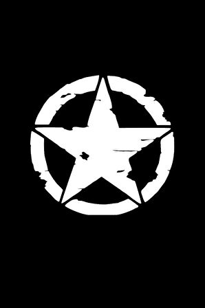 Yıpranmış Askeri Yıldız Sticker 10 X 10 Cm MİXGİFTZ