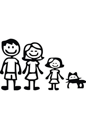 Aile Tasarım Oto Sticker 30 X 15 Cm MİXGİFTZ