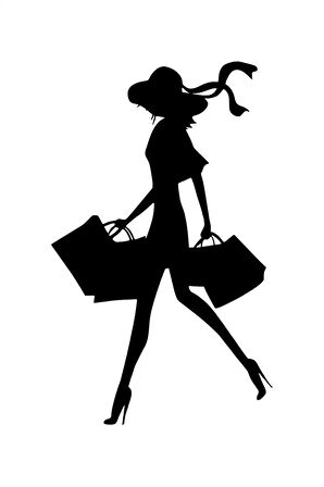 Alışveriş Yapan Kadın Sticker 20 X 32 Cm MİXGİFTZ