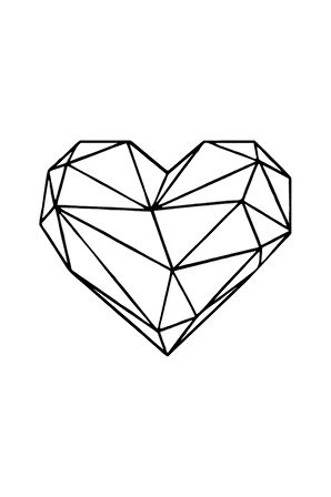 Geometrik Kalp Sticker 10 X 9 Cm MİXGİFTZ