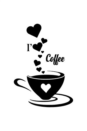 I Love Coffee Sticker 10 X 14 Cm MİXGİFTZ