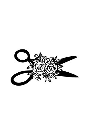 Güllü Makas Sticker 30 X 15 Cm MİXGİFTZ