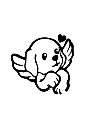 Melek Köpek Sticker 10 X 10 Cm MİXGİFTZ