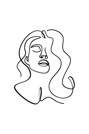 Çizgisel Kadın Sticker 10 X 12 Cm MİXGİFTZ