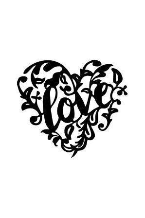 Yapraklı Love Sticker 10 X 8 Cm MİXGİFTZ