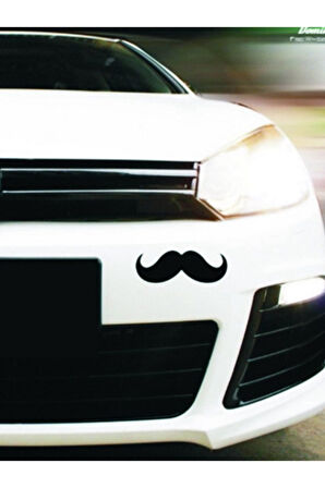 Dedektif Bıyık Tasarım Oto özel yeni sticker Siyah 17*6,5 Cm MİXGİFTZ