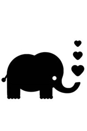 Karikatür Sevimli Fil Bebek Tasarım Oto özel yeni sticker Siyah 15*20 Cm MİXGİFTZ