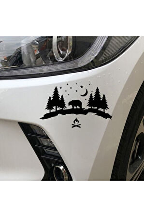 Vahşi Orman Macera Tasarım Su Geçirmez Çıkarılabilir Oto özel yeni sticker Siyah 18*33 Cm MİXGİFTZ