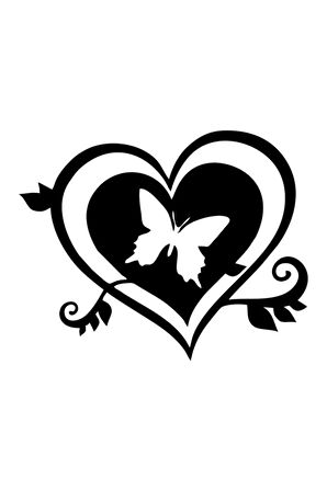 Kelebek Ve Kalp Tasarım Oto özel yeni sticker Kırmızı 15*15 Cm MİXGİFTZ