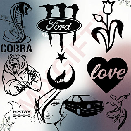 Tarihi Anahtar Desen Model 9 Oto özel yeni sticker 10 x 31 Cm MİXGİFTZ