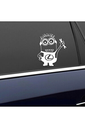 Minyonlar Lexus İçin özel yeni uyumlu Aksesuar Oto Kapı Yan Cam sticker Beyaz 20 Cm MİXGİFTZ