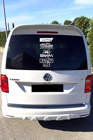 Oto Arka Cam özel yeni sticker Model 25 İngilizce Beyaz 40*20 Cm MİXGİFTZ