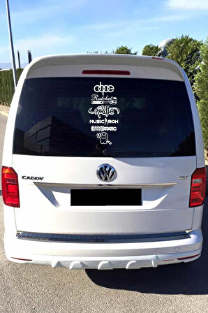 Oto Arka Cam özel yeni sticker Model 35 İngilizce Beyaz 40*20 Cm MİXGİFTZ