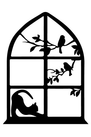 Gerinen Penceredeki Kedi Sticker 15 X 20 Cm MİXGİFTZ