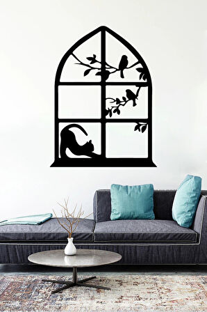 Gerinen Penceredeki Kedi Sticker 15 X 20 Cm MİXGİFTZ