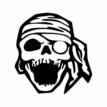 Kör Korsan Oto Arka Cam Sticker 15 X 15 Cm MİXGİFTZ