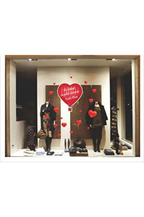 Sevgililer Günü Cam özel yeni sticker Yapışkanlı MİXGİFTZ