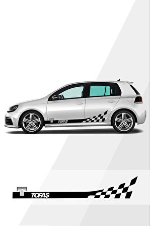 Tofaş Damalı Yan Şerit Sağ Sol 2 Adet Siyah MİXGİFTZ