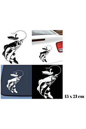 Balık Tutan Adam Oto Kaput özel yeni sticker 15*21 Cm MİXGİFTZ