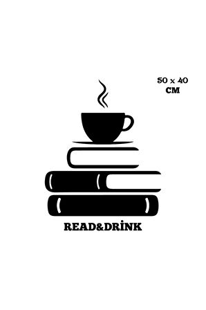 Kahve Ve Kitap Köşesi Duvar özel yeni sticker Yapıştırma (SUDAN VE NEMDEN ETKİLENMEZ) MİXGİFTZ