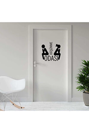 Düşünme Odası -kadın Ve Erkek Silüetli Espirili Wc Dekoratif Kapı özel sticker, MİXGİFTZ