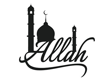 Latin Harfleri İle Allah Lafzı Model 2 Oto özel yeni sticker 15 x 15 Cm MİXGİFTZ