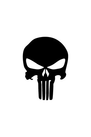 Punisher Kafa Oto özel yeni sticker Siyah 25 x 35 cm MİXGİFTZ