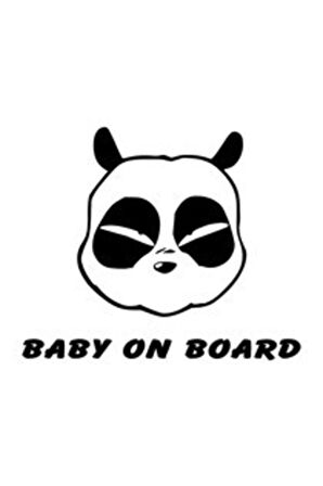 Panda Kafası Bebek On Board Oto özel yeni sticker 25 x 20 cm MİXGİFTZ