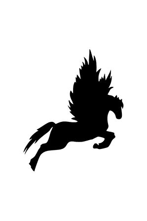 Uçan Pegasus Oto özel yeni sticker Siyah 25 x 30 cm MİXGİFTZ