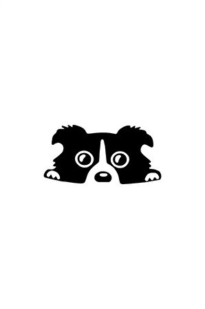 Camdan Bakan Köpek Duvar Dekor Sticker 40 X 20 Cm MİXGİFTZ