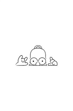 Homer Simspon Duvar Dekor Sticker 40 X 20 Cm MİXGİFTZ