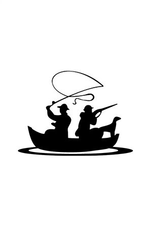 Balık Tutan Avcılar Duvar Dekor Sticker 40 X 28 Cm MİXGİFTZ