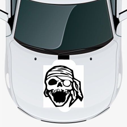 Kör Korsan Oto Kaput Sticker 40 X 40 Cm MİXGİFTZ