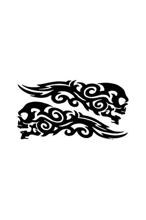 Alevli Kafatasları Oto özel yeni sticker Siyah 25 x 12 cm MİXGİFTZ