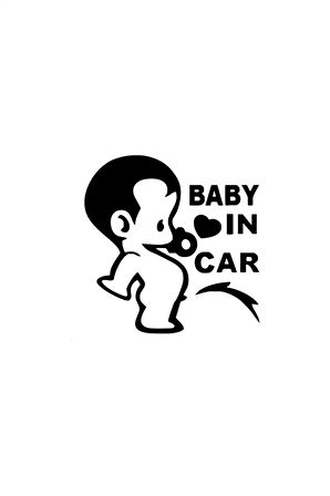 Baby in Car Çişini Yapan Bebek Oto özel yeni sticker Siyah 30 x 30 cm MİXGİFTZ