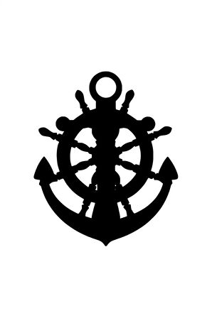 Çapa ve Dümen Oto özel yeni sticker Siyah 25 x 30 cm MİXGİFTZ