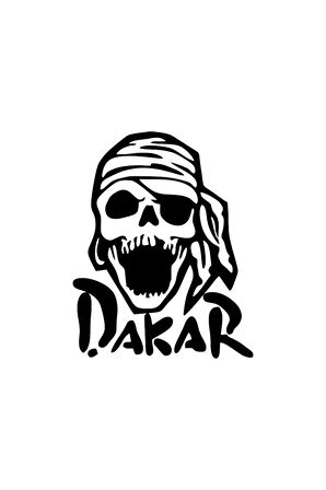 Dakar Kurukafa Oto özel yeni sticker Siyah 30 x 36 cm MİXGİFTZ