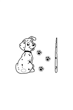 Dalmaçyalı Köpek Silecek Oto özel yeni sticker Siyah 20 x 36 cm MİXGİFTZ