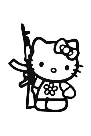 Hello Kitty Oto özel yeni sticker 30 x 33 cm MİXGİFTZ