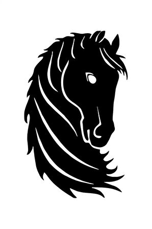 Kabarık Yeleli At Oto özel yeni sticker Siyah 20 x 32 cm MİXGİFTZ