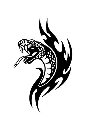 Kobra Yılanı Oto özel yeni sticker Siyah 25 x 40 cm MİXGİFTZ