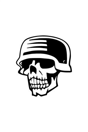 Miğferli Kurukafa Oto özel yeni sticker Siyah 30 x 33 cm MİXGİFTZ